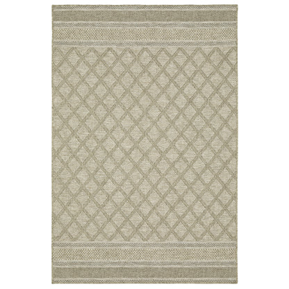 Tortuga Tan Black Casual Lattice Ulimate Performance - Indoor/Outdoor Rug