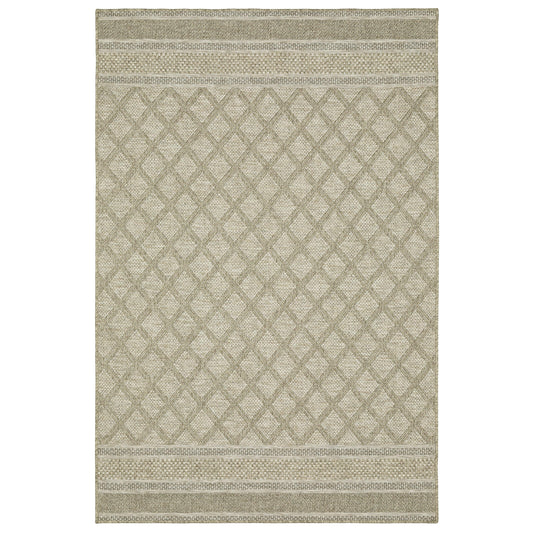 Tortuga Tan Black Casual Lattice Ulimate Performance - Indoor/Outdoor Rug