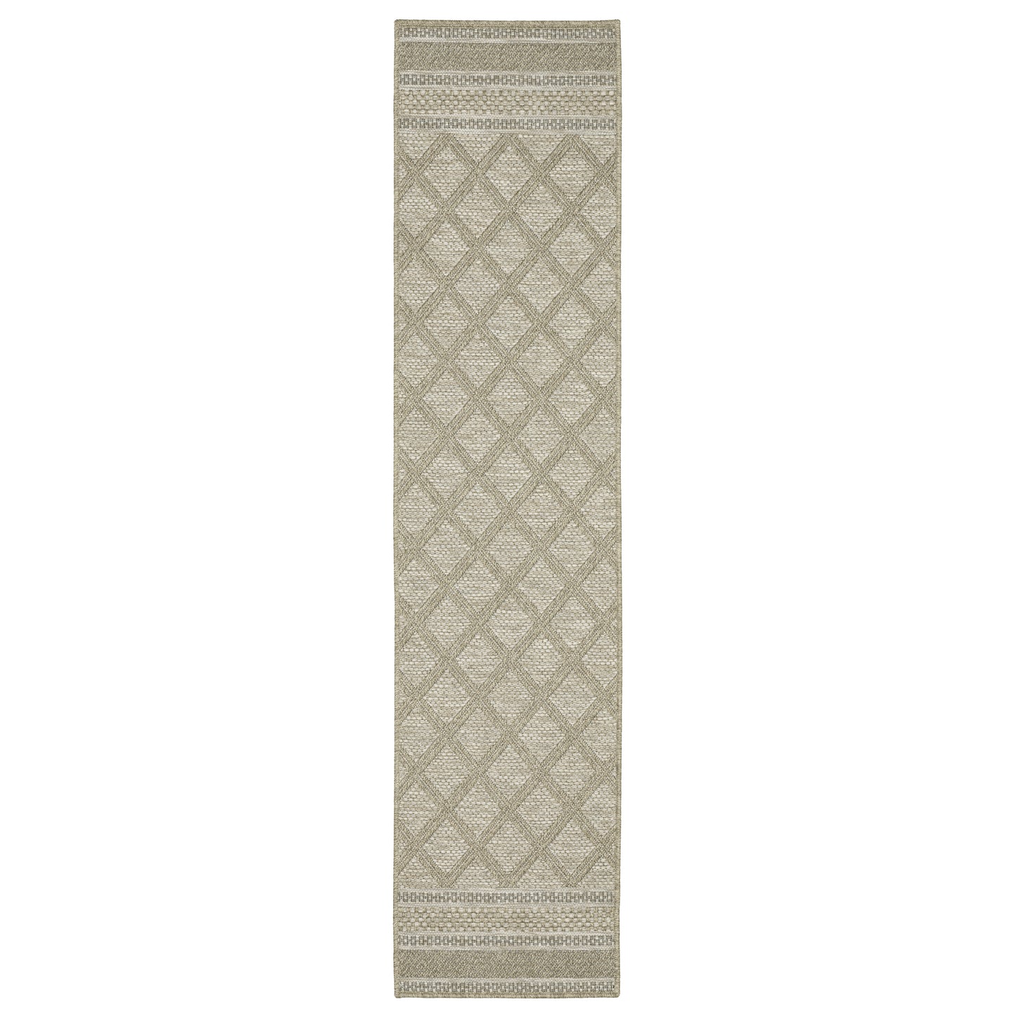 Tortuga Tan Black Casual Lattice Ulimate Performance - Indoor/Outdoor Rug