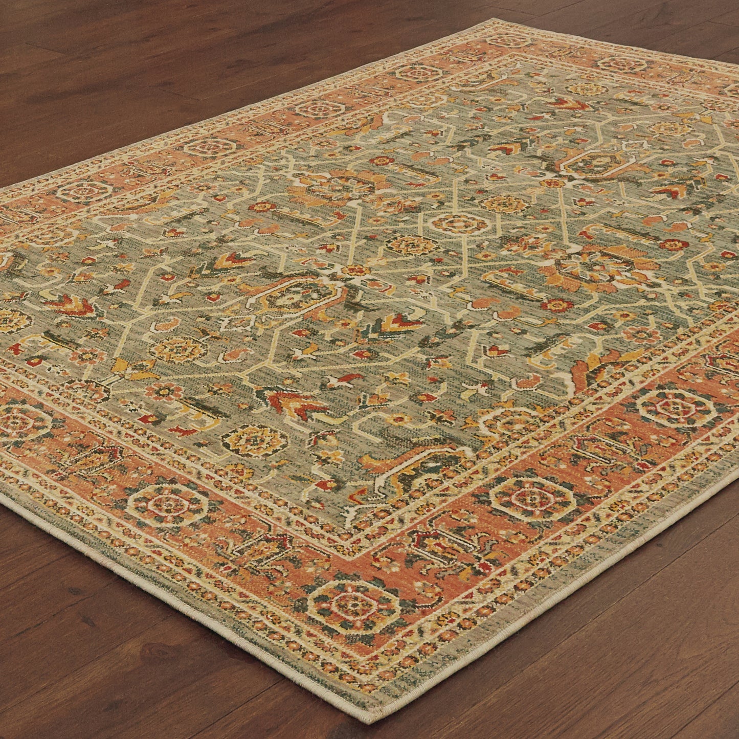 Toscana Blue Orange Traditional Oriental Indoor Rug