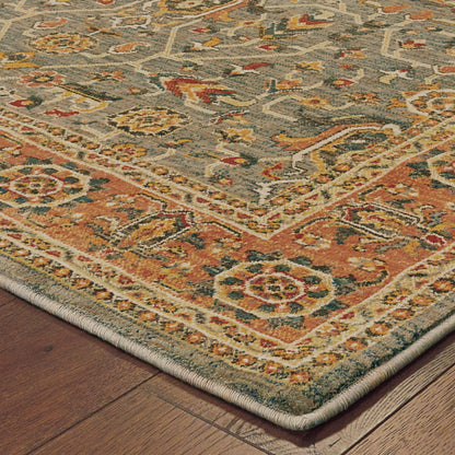 Toscana Blue Orange Traditional Oriental Indoor Rug