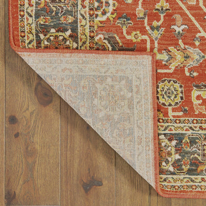 Toscana Orange Blue Traditional Oriental Indoor Rug