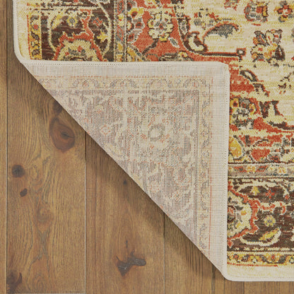 Toscana Ivory Orange Traditional Oriental Indoor Rug