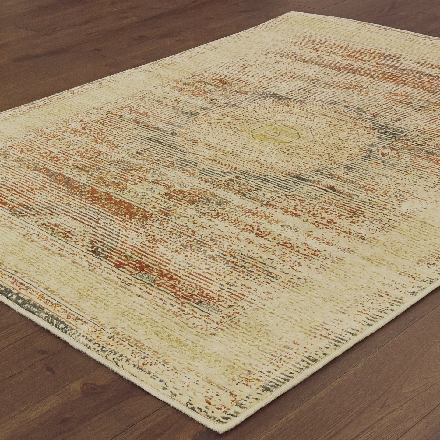 Toscana Ivory Orange Traditional Oriental Indoor Rug