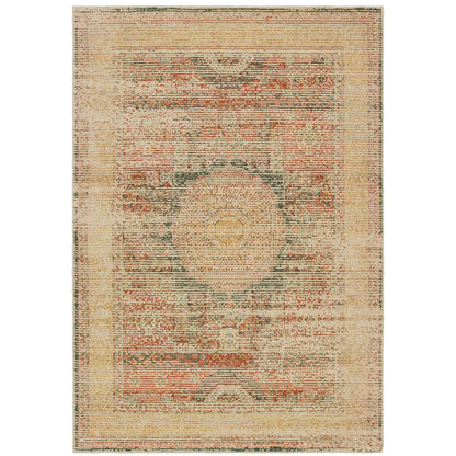 Toscana Ivory Orange Traditional Oriental Indoor Rug