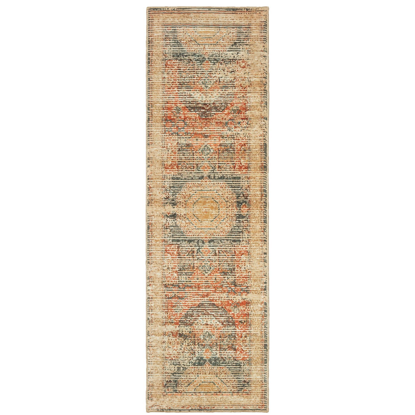 Toscana Ivory Orange Traditional Oriental Indoor Rug