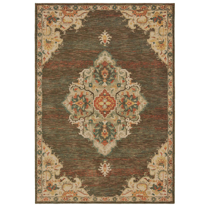 Toscana Charcoal Orange Traditional Oriental Indoor Rug