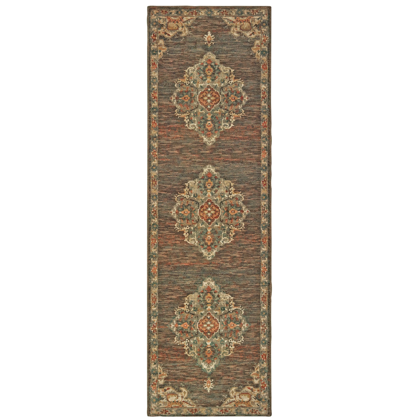 Toscana Charcoal Orange Traditional Oriental Indoor Rug