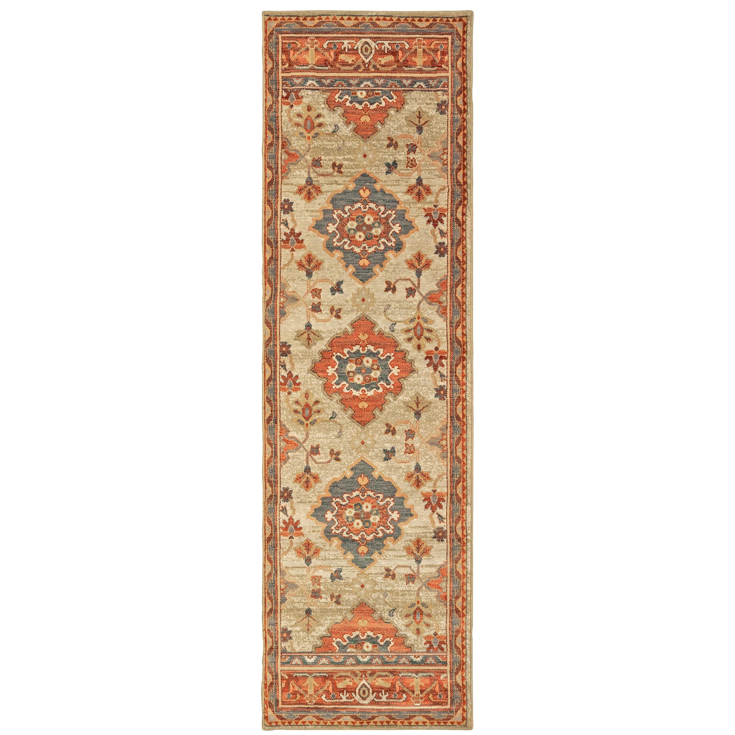 Toscana Ivory Orange Traditional Oriental Indoor Rug