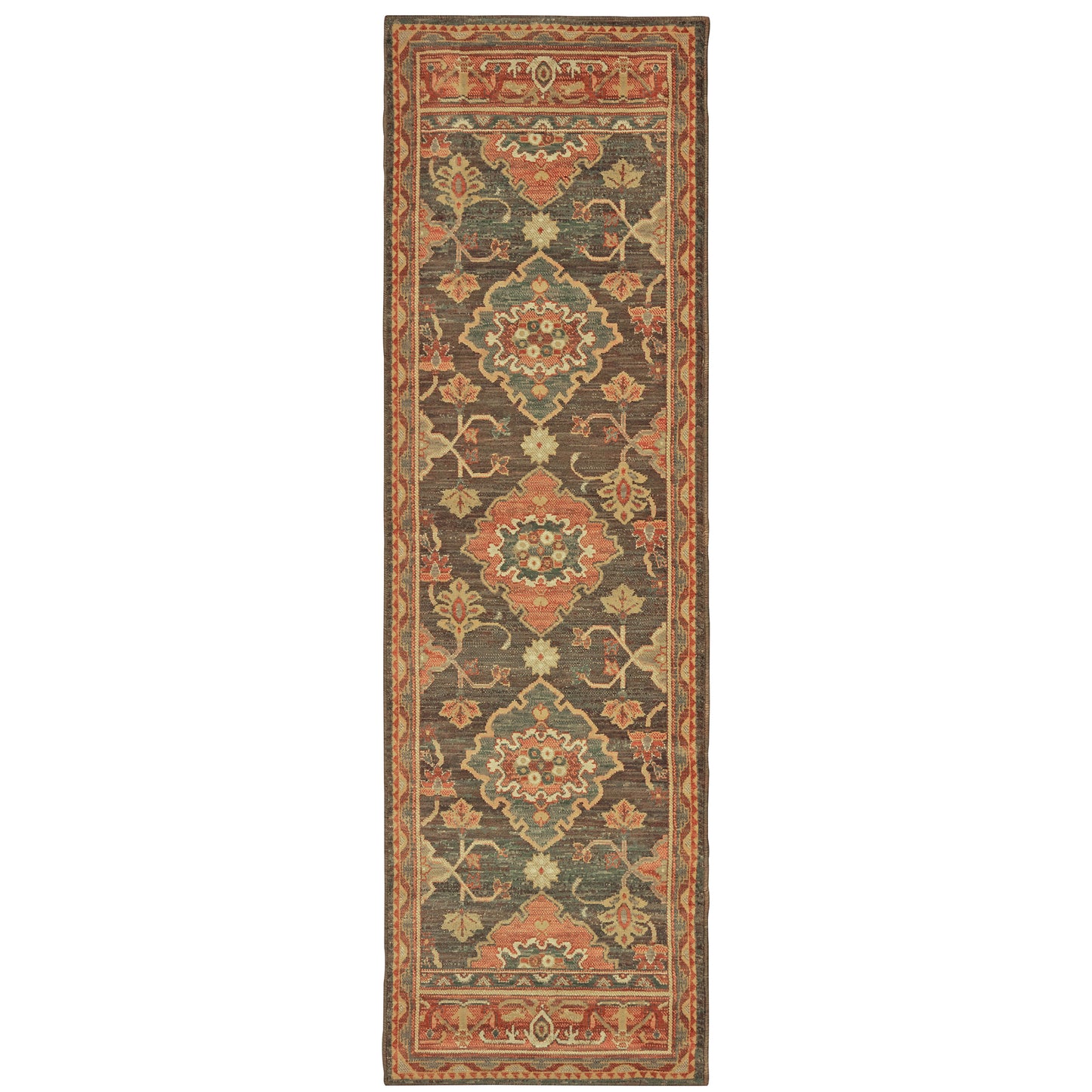 Toscana Charcoal Orange Traditional Oriental Indoor Rug