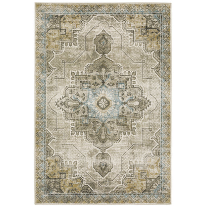 Venice Grey Blue Traditional Oriental Indoor Rug