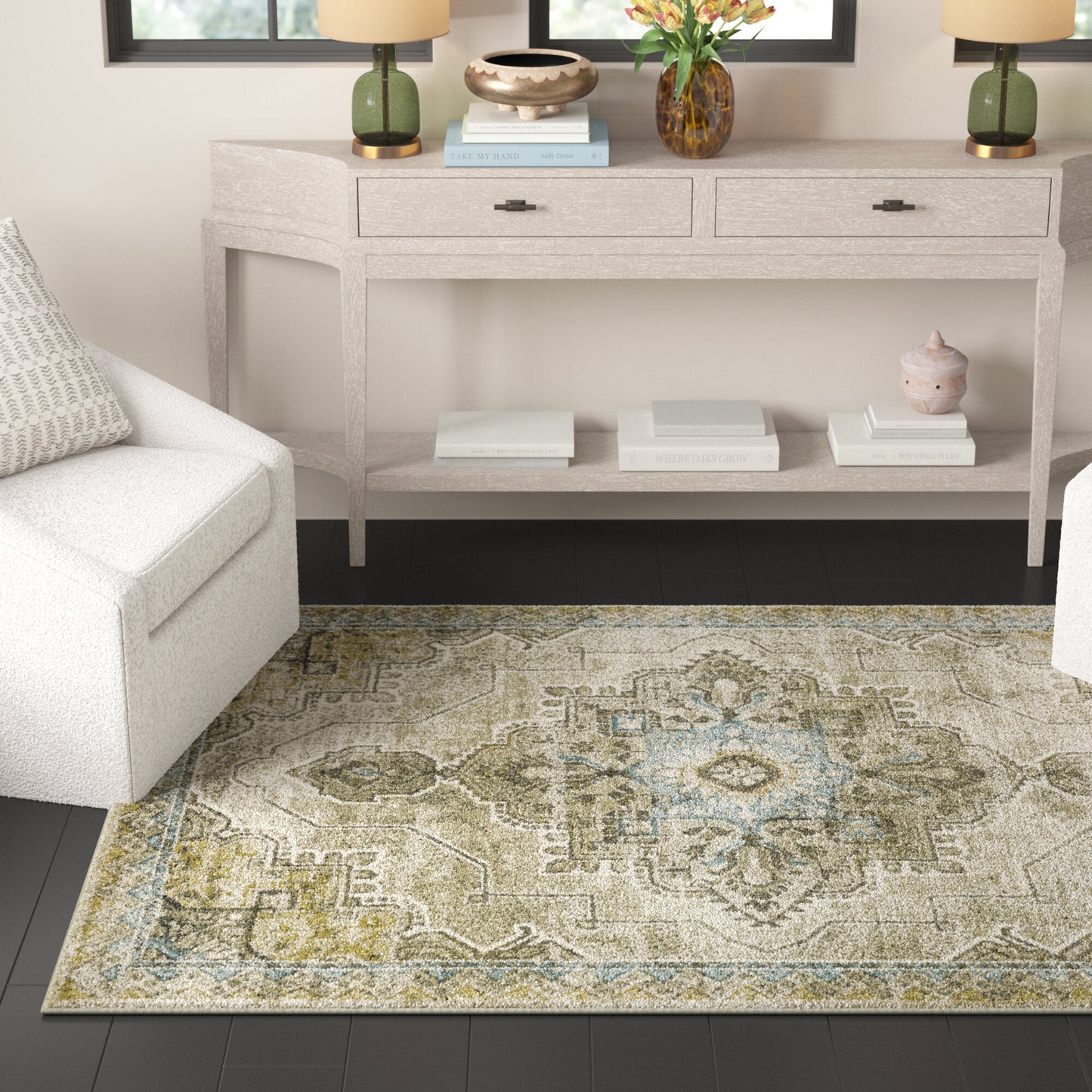 Venice Grey Blue Traditional Oriental Indoor Rug