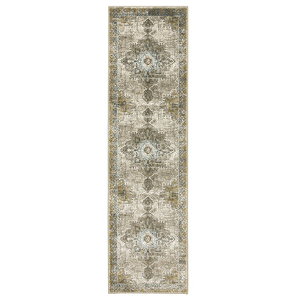 Venice Grey Blue Traditional Oriental Indoor Rug