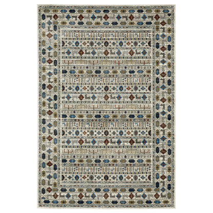 Venice Ivory Multi-colored Bohemian Tribal Indoor Rug