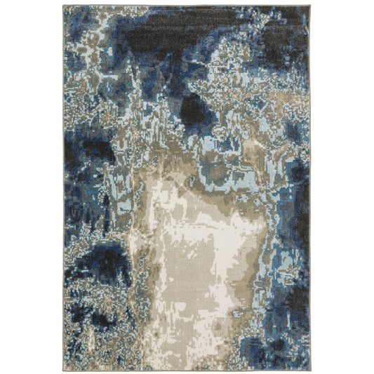 Venice Blue Grey Modern & Contemporary Abstract Indoor Rug