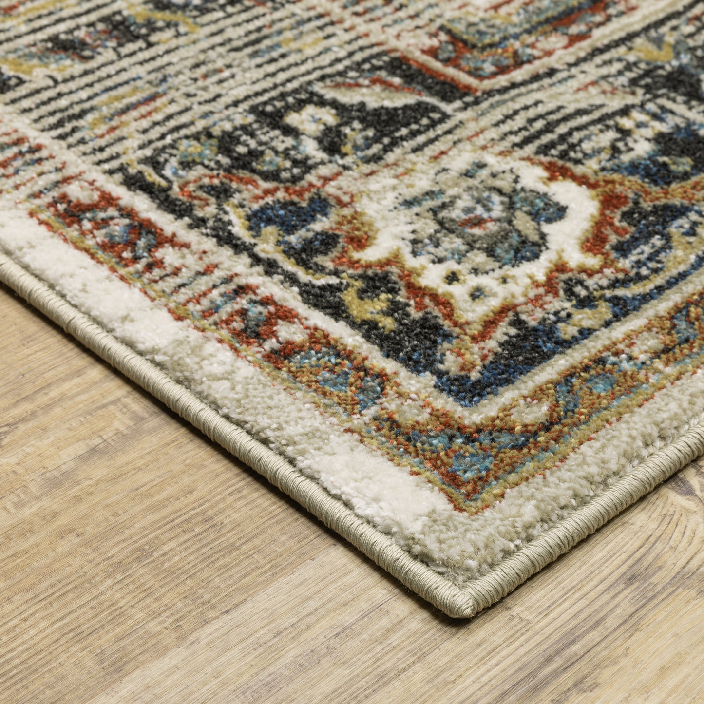 Venice Beige Blue Traditional Oriental Indoor Rug