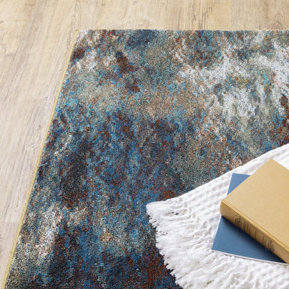 Venice Blue Gold Modern & Contemporary Abstract Indoor Rug