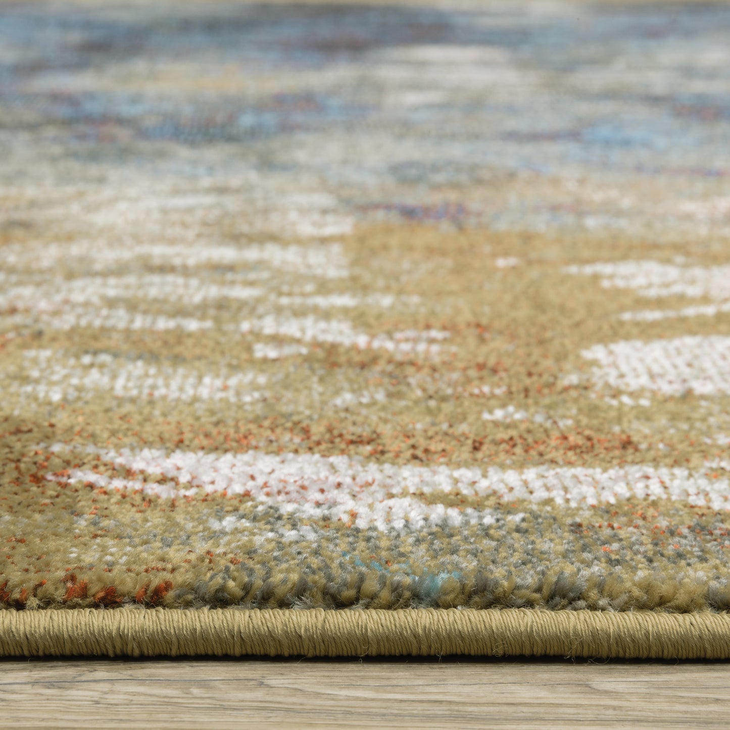 Venice Blue Gold Modern & Contemporary Abstract Indoor Rug