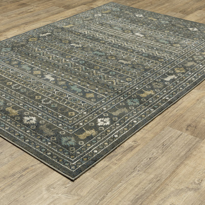 Venice Blue Gold Southwestern/Lodge Southwest/Lodge Indoor Rug