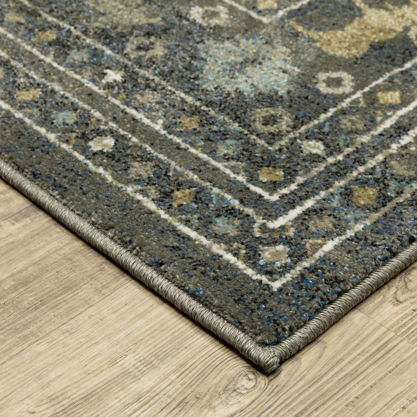 Venice Blue Gold Southwestern/Lodge Southwest/Lodge Indoor Rug