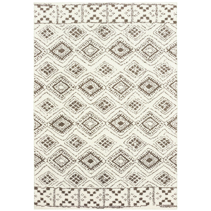 Verona Ivory Brown Tribal Geometric Indoor Rug