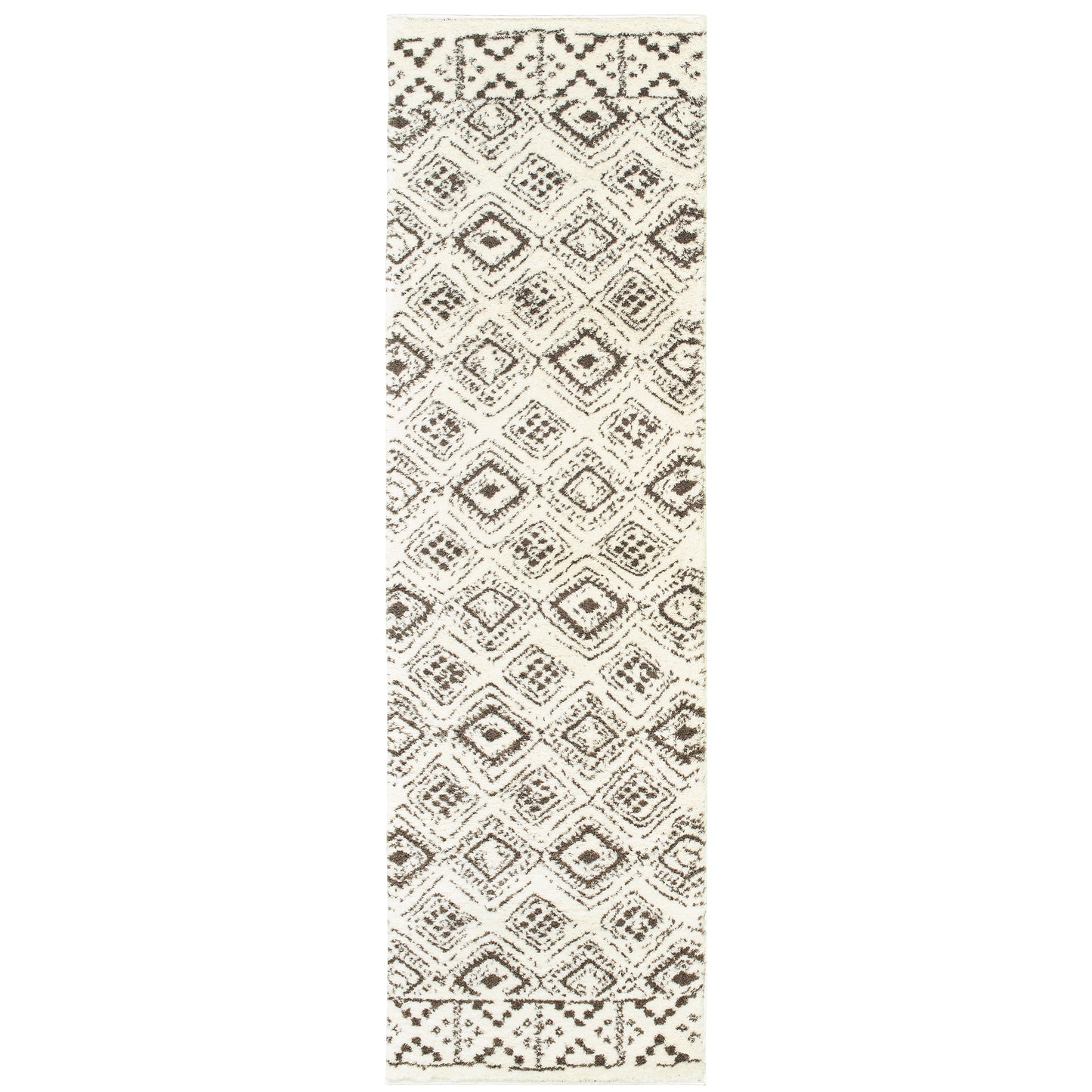 Verona Ivory Brown Tribal Geometric Indoor Rug