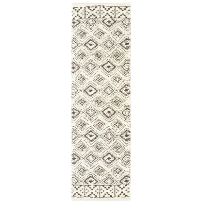 Verona Ivory Brown Tribal Geometric Indoor Rug