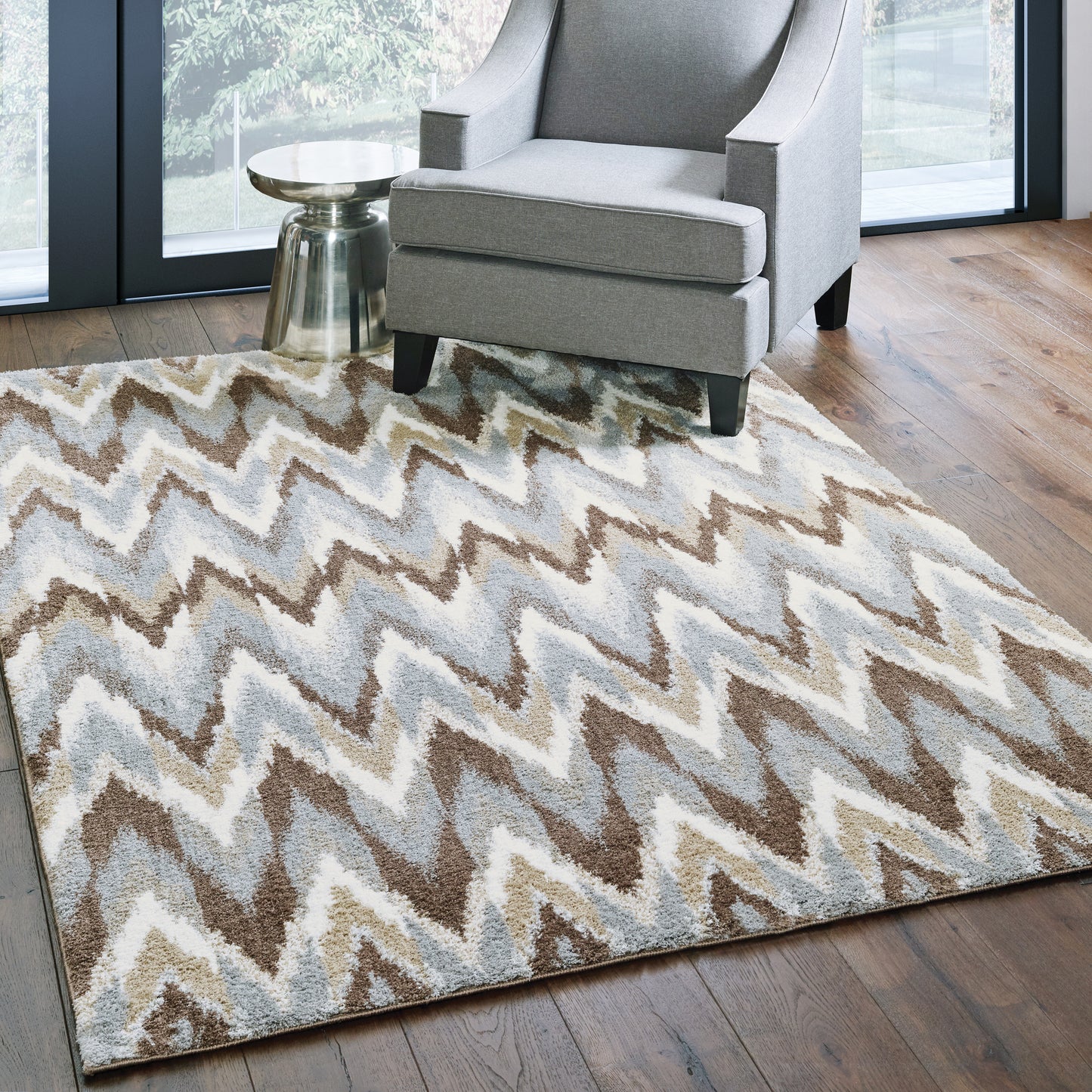 Verona Grey Taupe Modern & Contemporary Geometric Indoor Rug