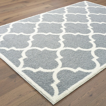 Verona Grey Ivory Moroccan Geometric Indoor Rug