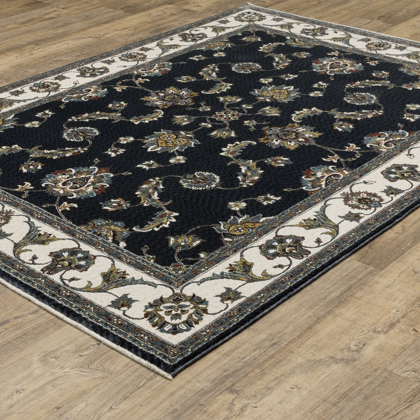 Vivian Navy Ivory Traditional Oriental Indoor Rug