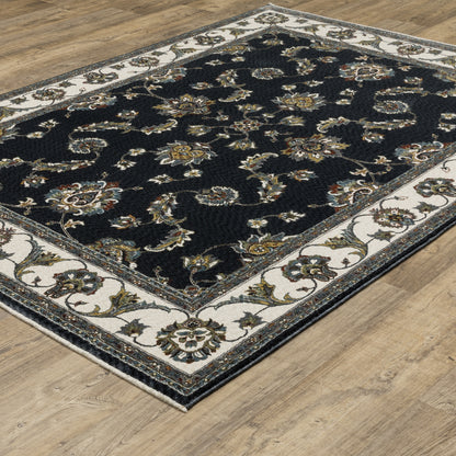 Vivian Navy Ivory Traditional Oriental Indoor Rug