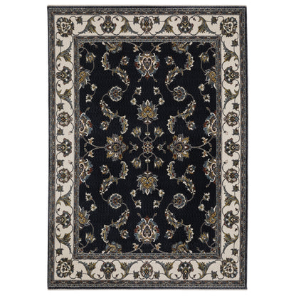 Vivian Navy Ivory Traditional Oriental Indoor Rug