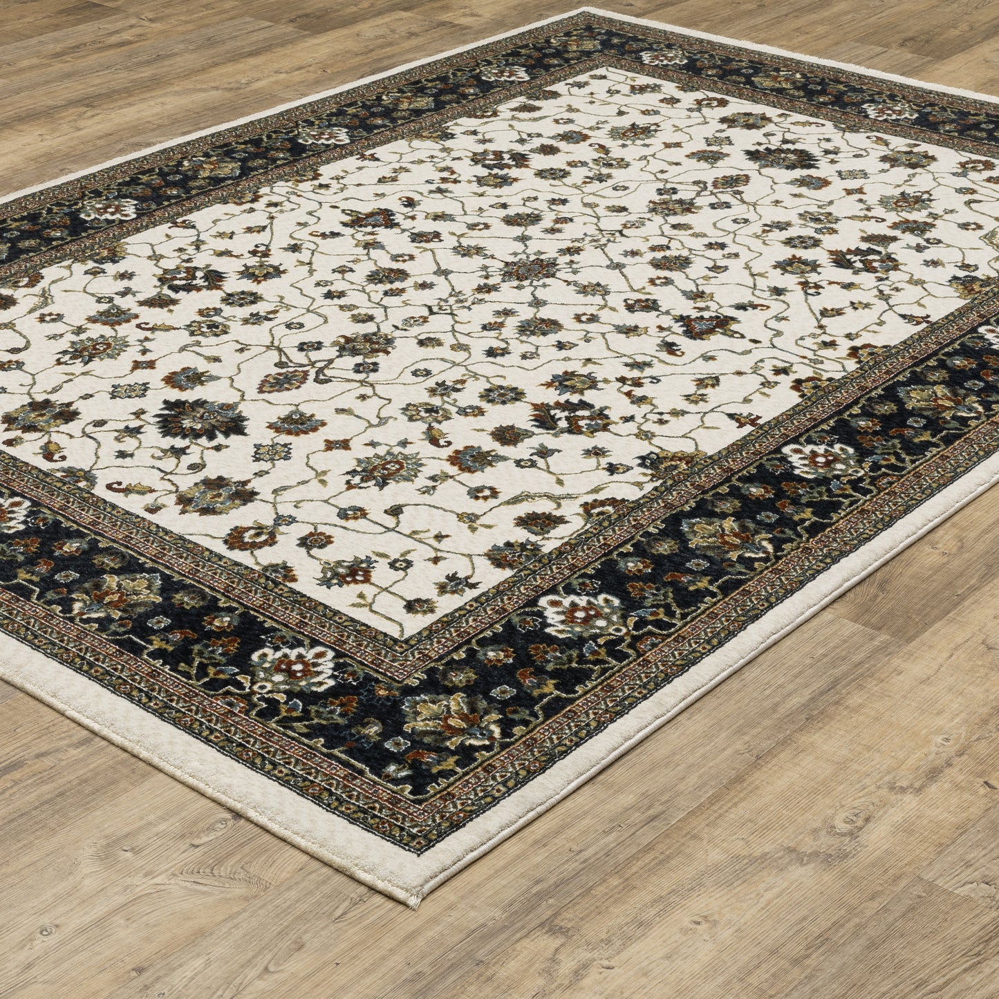 Vivian Ivory Navy Traditional Oriental Indoor Rug