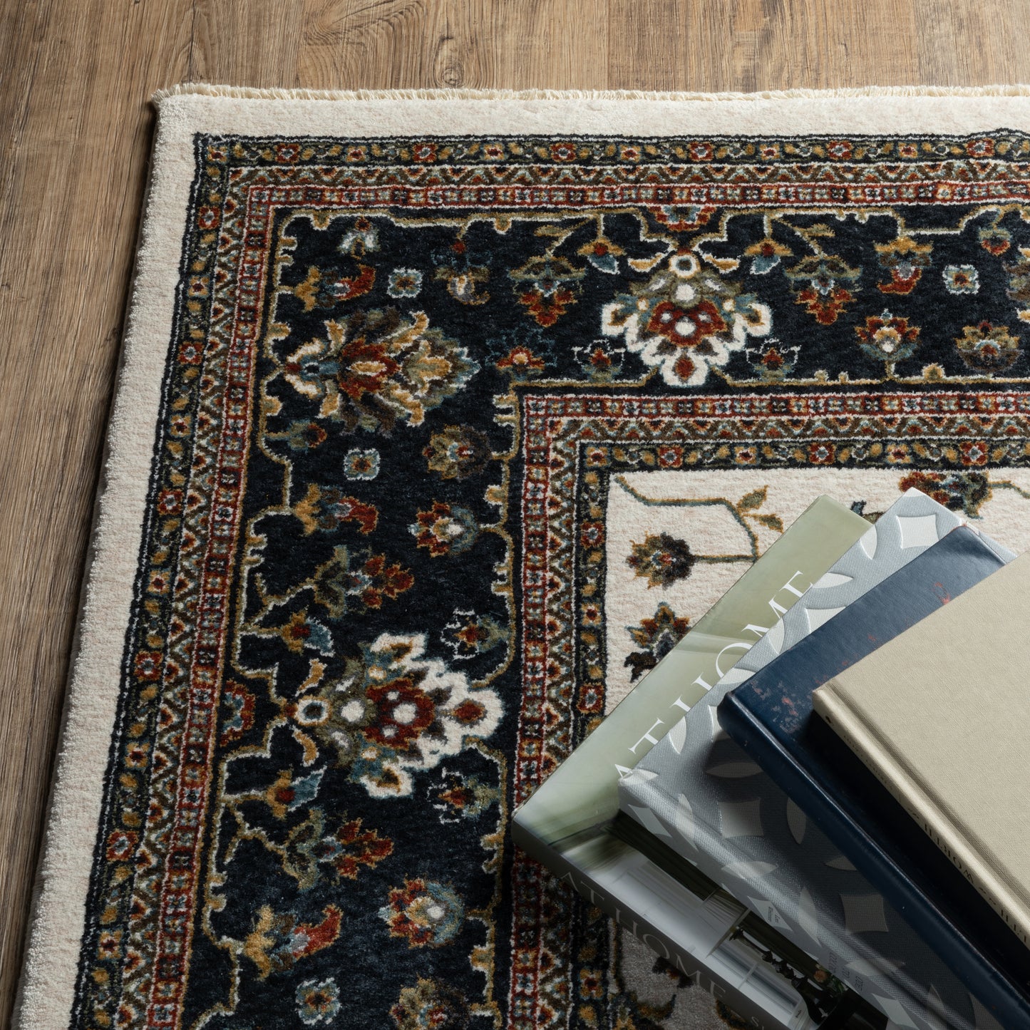 Vivian Ivory Navy Traditional Oriental Indoor Rug