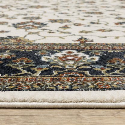 Vivian Ivory Navy Traditional Oriental Indoor Rug