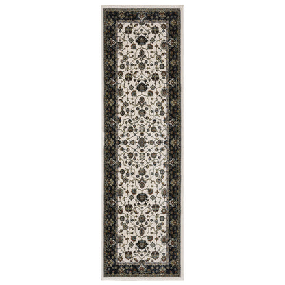 Vivian Ivory Navy Traditional Oriental Indoor Rug