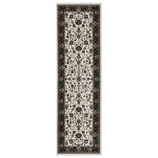 Vivian Ivory Navy Traditional Oriental Indoor Rug