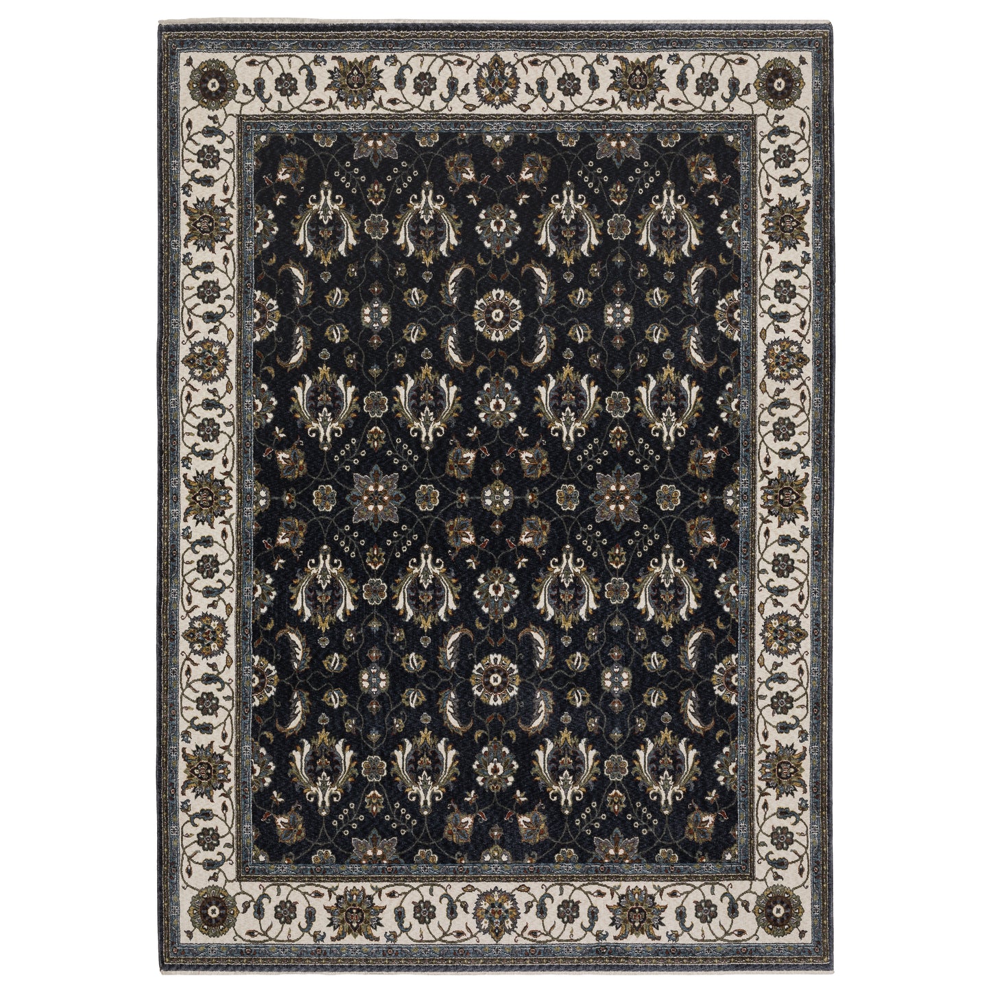 Vivian Blue Ivory Traditional Oriental Indoor Rug