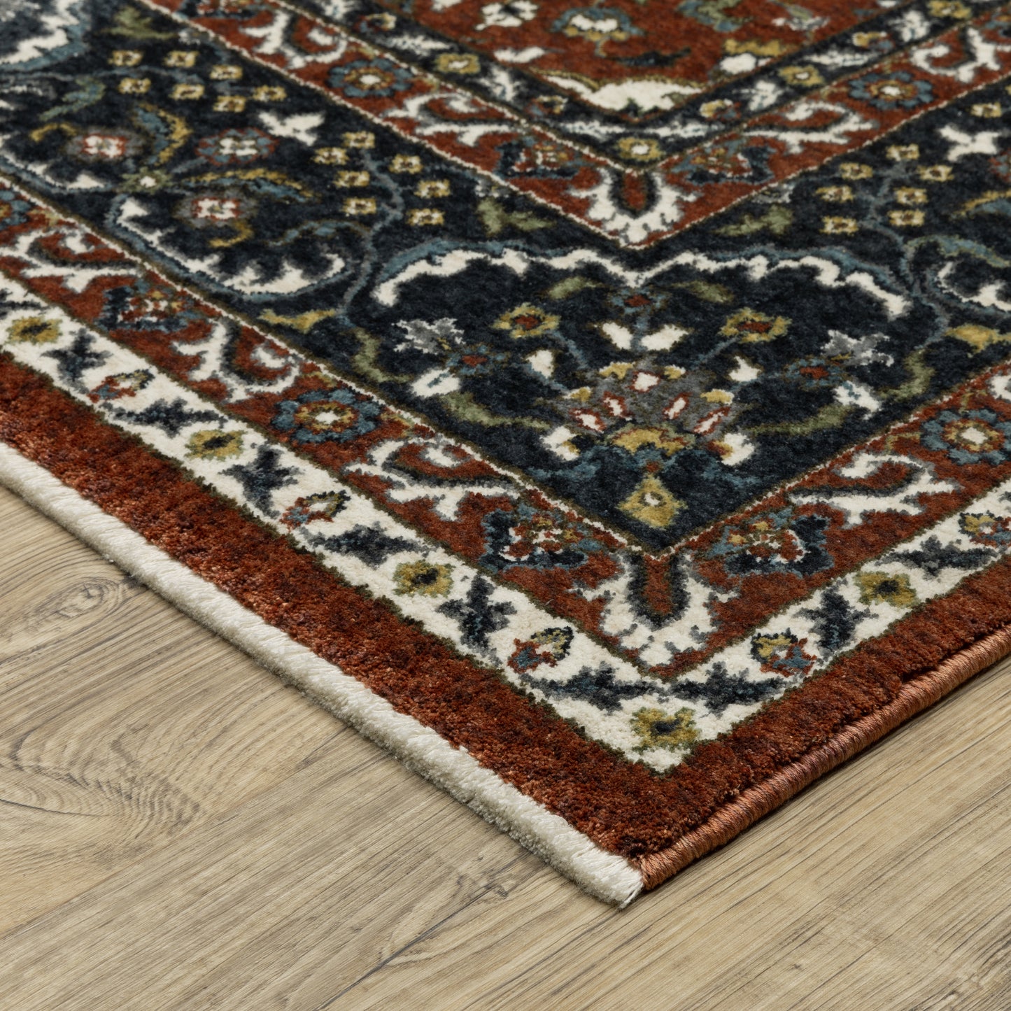 Vivian Red Navy Traditional Oriental Indoor Rug