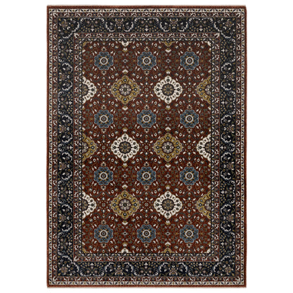 Vivian Red Navy Traditional Oriental Indoor Rug