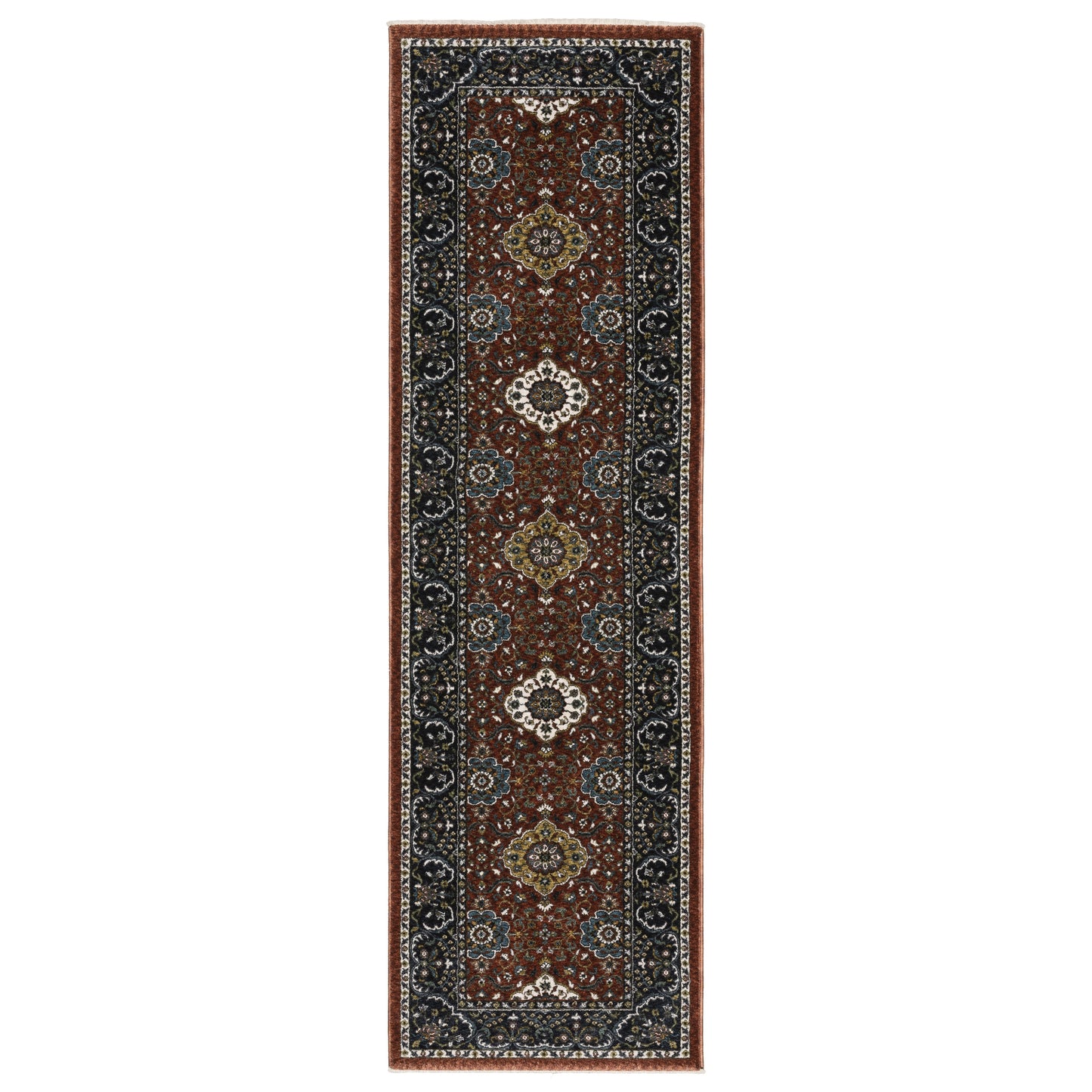 Vivian Red Navy Traditional Oriental Indoor Rug