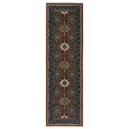 Vivian Red Navy Traditional Oriental Indoor Rug