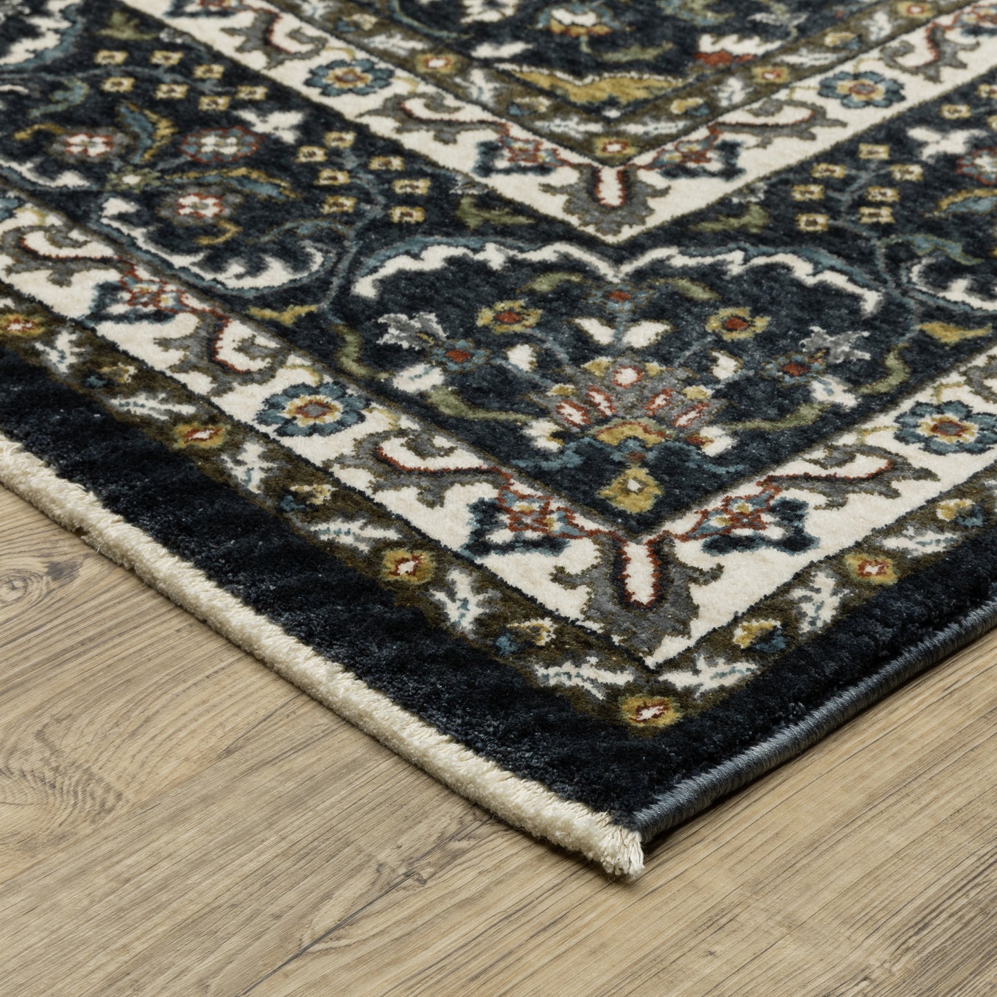 Vivian Navy Gold Traditional Oriental Indoor Rug