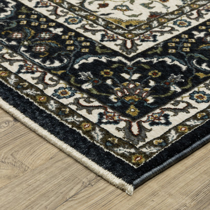 Vivian Ivory Navy Traditional Oriental Indoor Rug