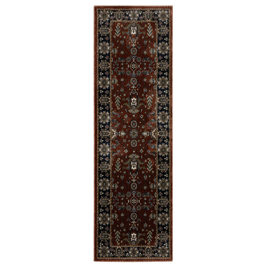 Vivian Red Navy Traditional Oriental Indoor Rug