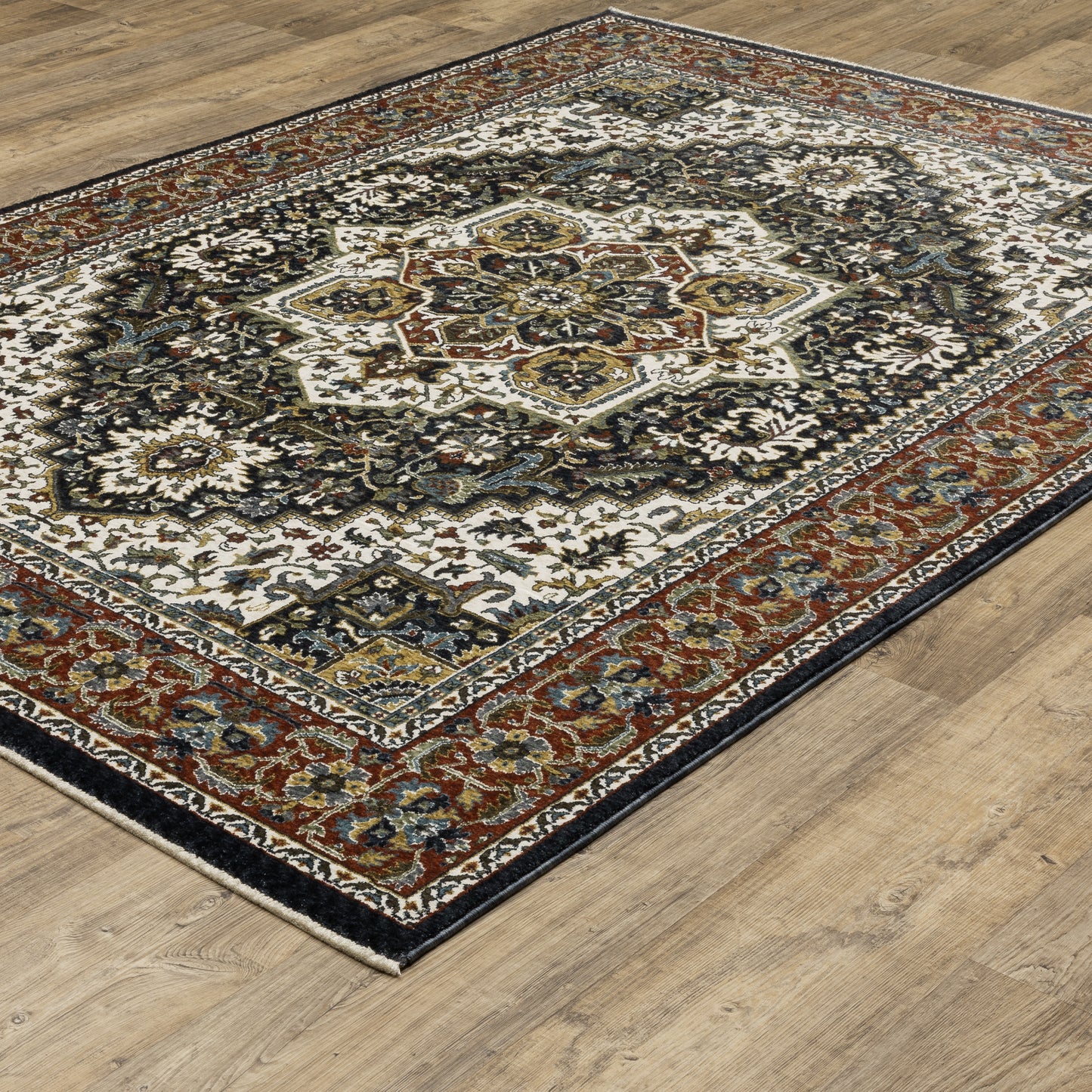 Vivian Navy Multi Traditional Oriental Indoor Rug