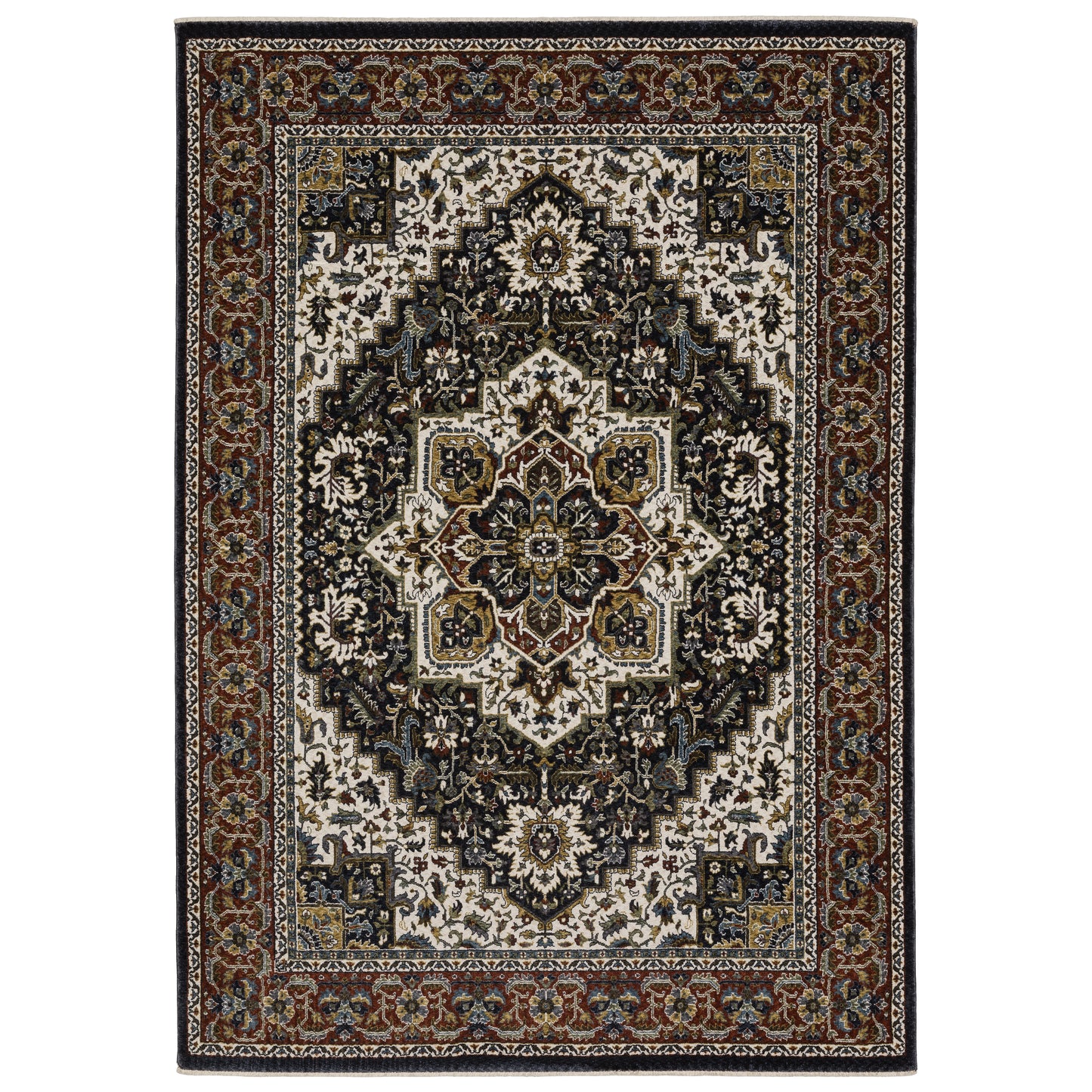 Vivian Navy Multi Traditional Oriental Indoor Rug