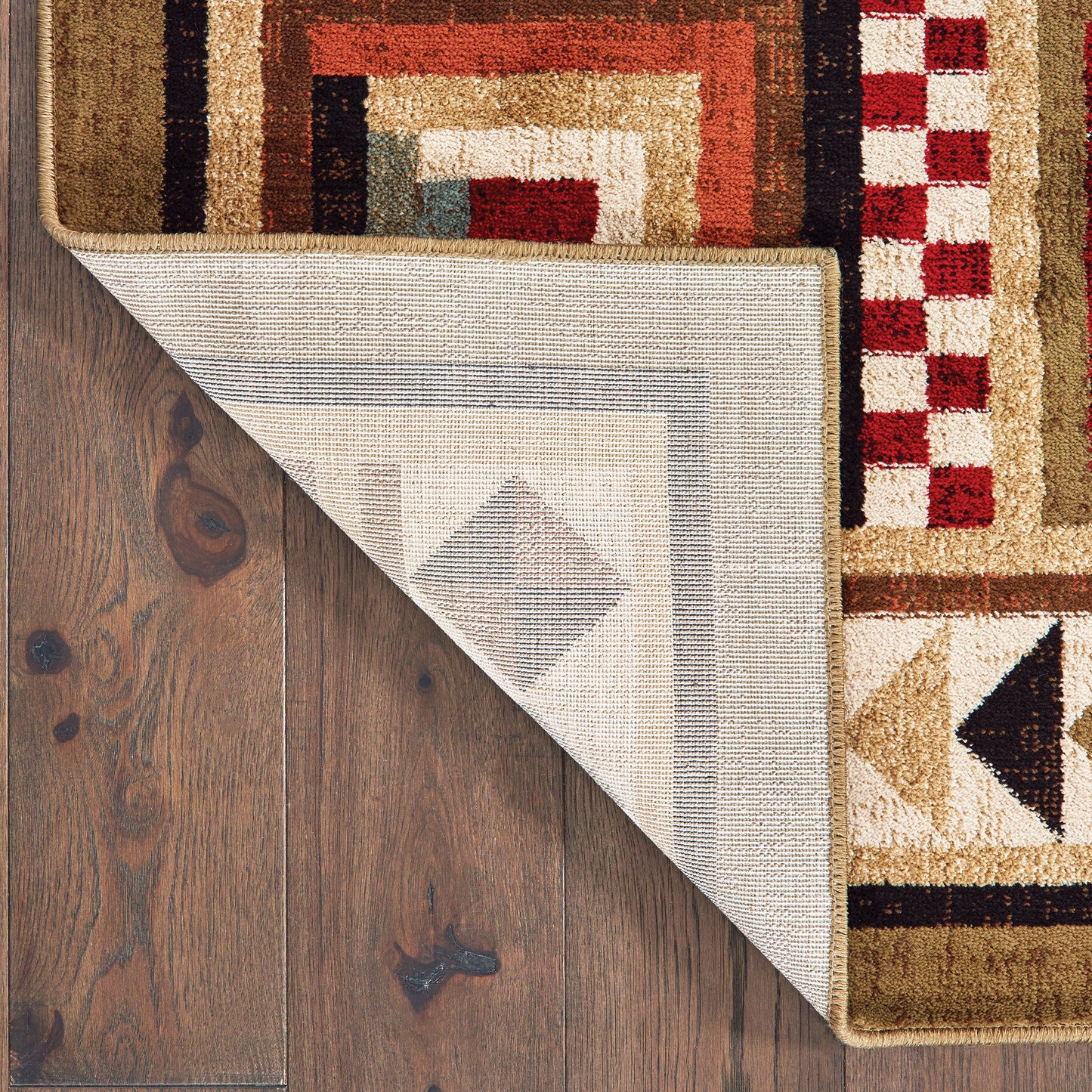 Woodlands Brown Multi Cabin/Lodge Southwest/Lodge Indoor Rug