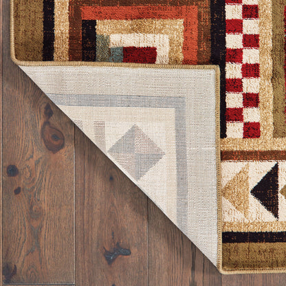 Woodlands Brown Multi Cabin/Lodge Southwest/Lodge Indoor Rug