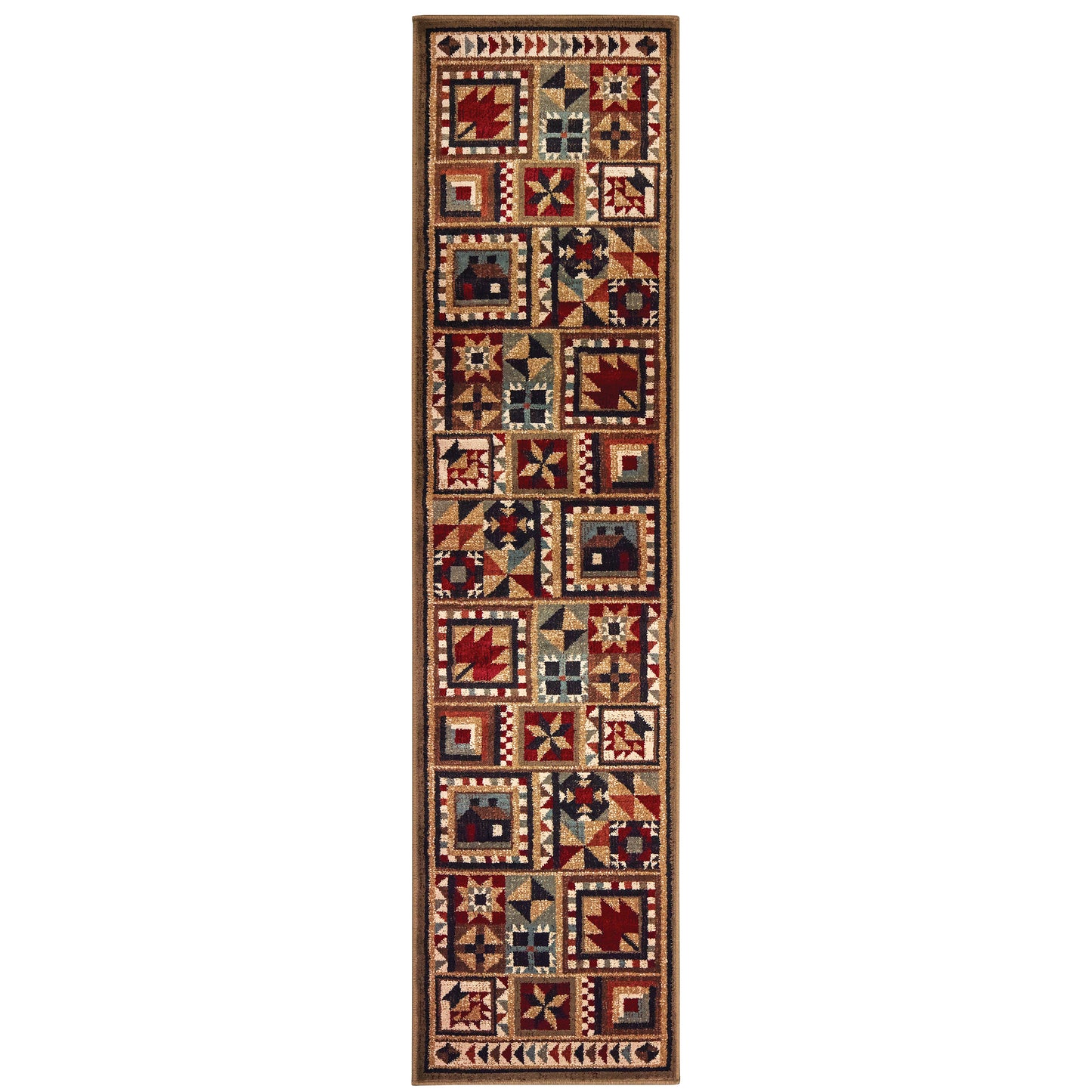 Woodlands Brown Multi Cabin/Lodge Southwest/Lodge Indoor Rug